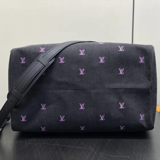 Louis Vuitton Speedy 40 Bandouli re Black Denim Monogram 40 travel