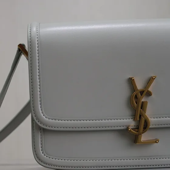 YSL Solferino Box Bag Light Gray Shoulder Bag