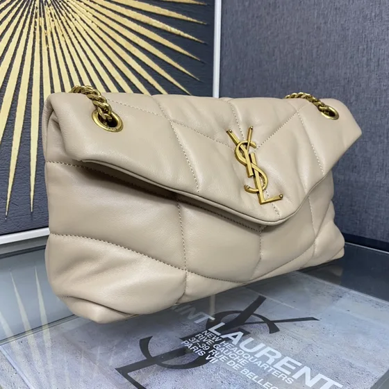 YSL Loulou Puffer Beige Shoulder Bag