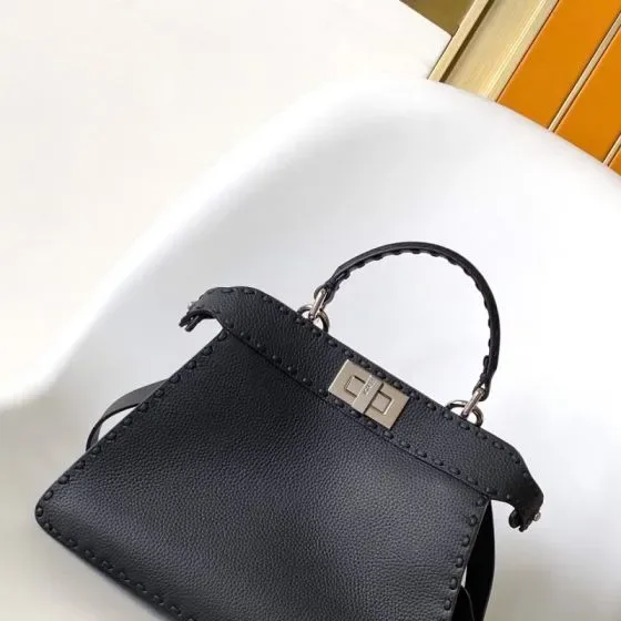 Fendi Peekaboo Iseeu Small Selleria Black Top Handle