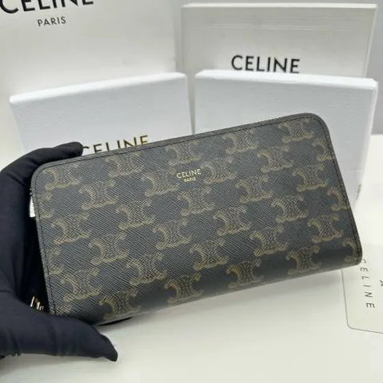 Celine wallet Triomphe Kanvas Coklat long everyday