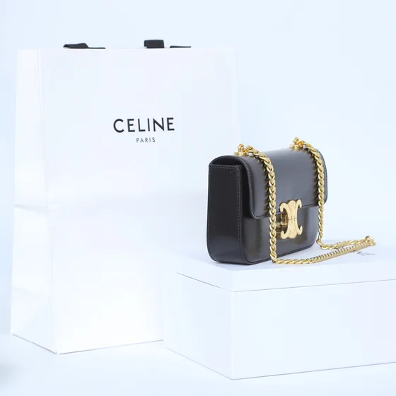 Celine Triomphe Black Shoulder Bag