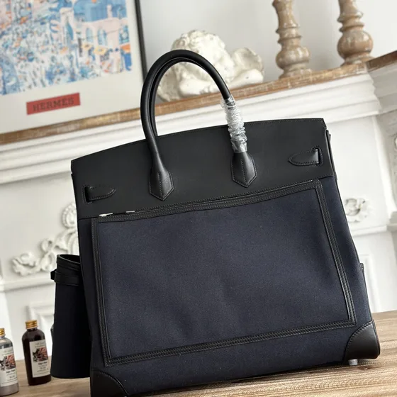 Hermes Birkin 40 Cargo Schwarz Henkel