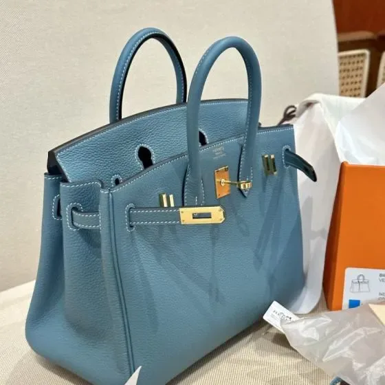 Hermes Birkin 25 Blue Jean 25 Top Handle