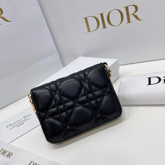 Dior Dior Caro Detachable Card Holder Zwart Card Holder