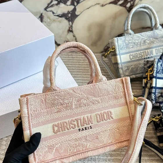 Dior Dior Book Tote Mini Blå Shopperveske