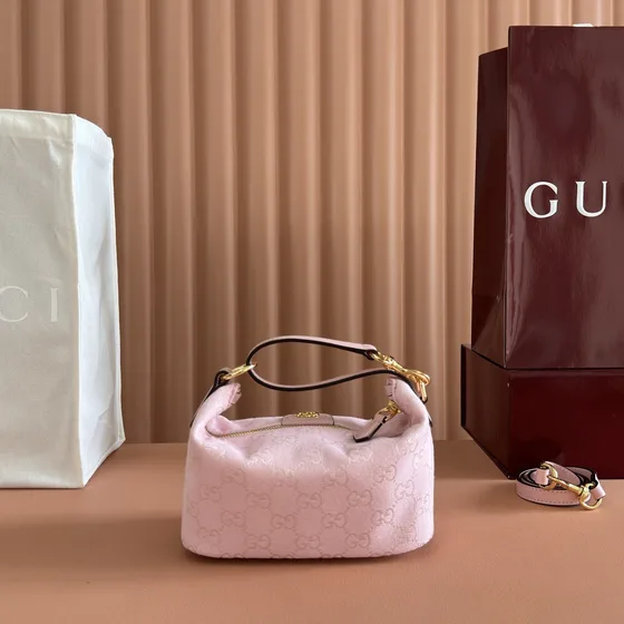 Gucci Gg قماش Mini Top Handle Bag Light وردي Top Handle