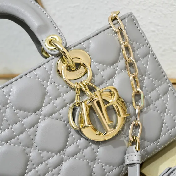 Dior Lady D-Joy Kelabu 26*6*14cm Top Handle