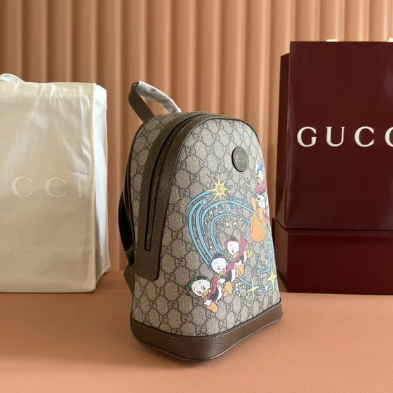 Gucci Disney X Gucci Donald Duck Gg Supreme Ryggsäck Beige/Brun Ryggsäck