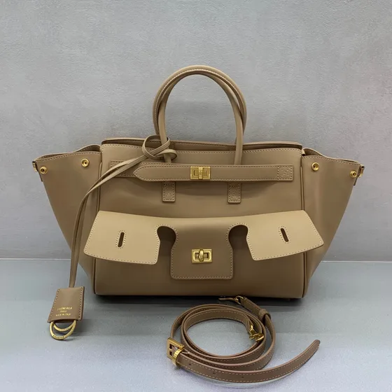Balenciaga B-Buzz Carry All Bag Beige Top Handle