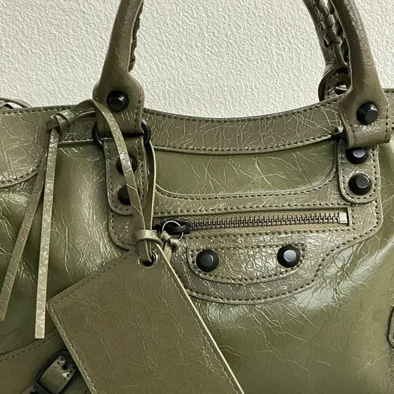 Balenciaga Le City Bag Small Olive Grön Topphandtag