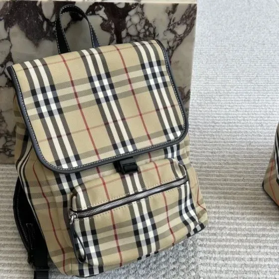 Burberry Vintage Check Nylon Backpack Archive Beige Backpack