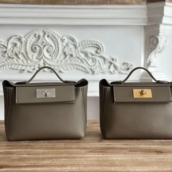Hermes 24 24 Etoupe Grey Top Handle