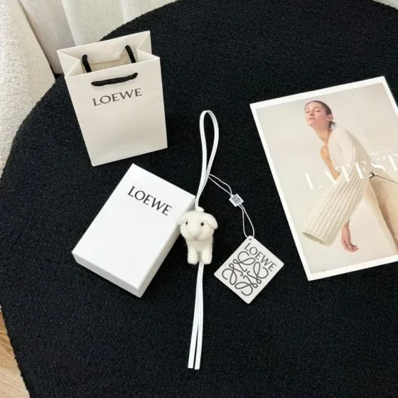 Loewe Bunny Charm White Pouch