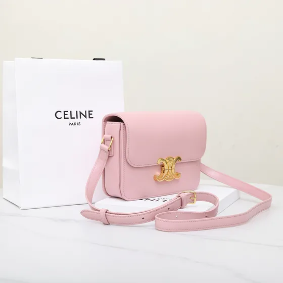 Celine Triomphe Rose Sac épaule