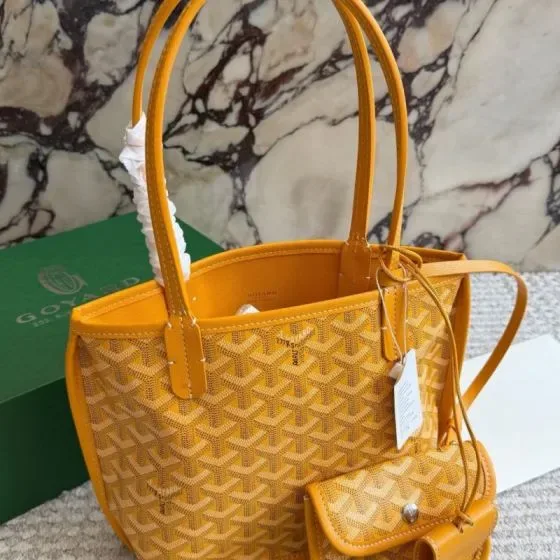 Goyard Anjou Mini Yellow Tote Bag