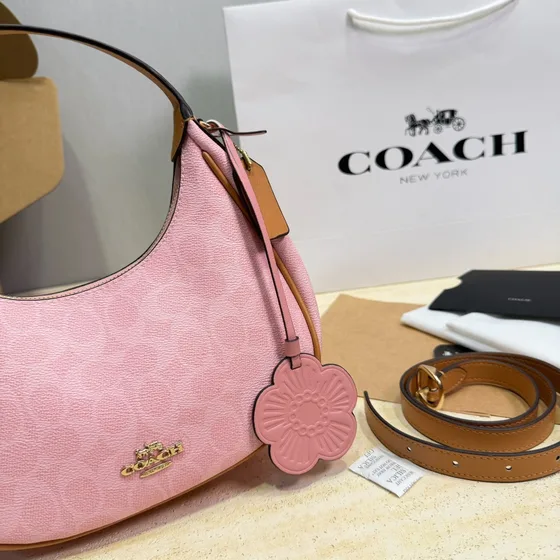 Coach Bailey Hobo Bag In Signature Duk Powder Rosa Hobo
