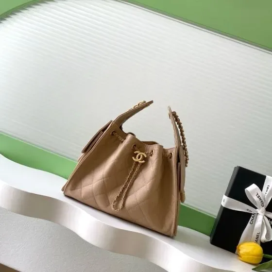 Chanel 25 Small Hobo Bag Beige Hobo