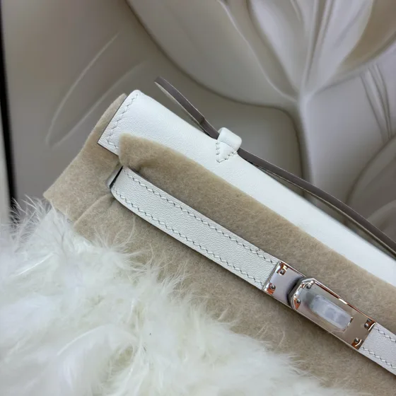 Hermes Kelly Elan Weiß Schultertasche