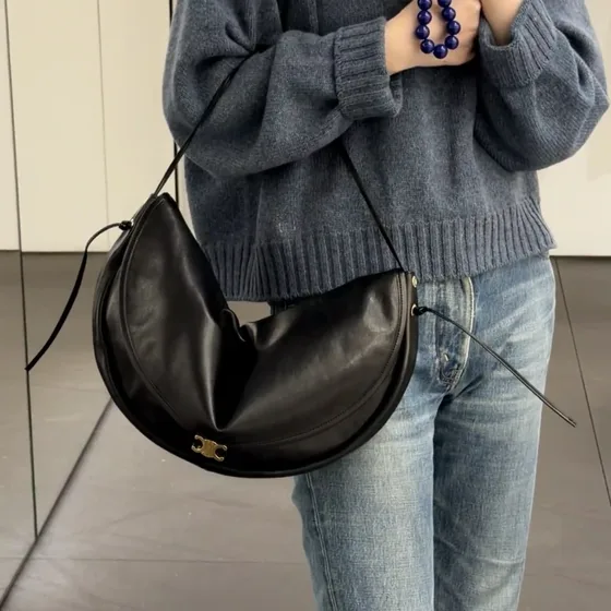 Celine Large Croque Bag Zwart Schoudertas