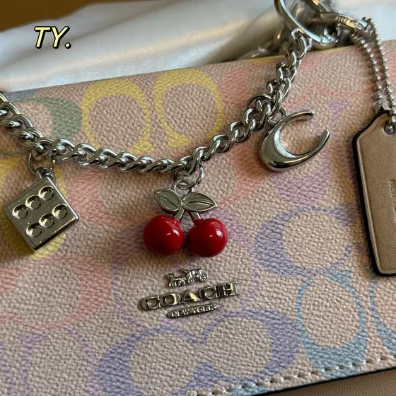 Coach Klare Crossbody Bag Pastel Rainbow Signature Pink Crossbody