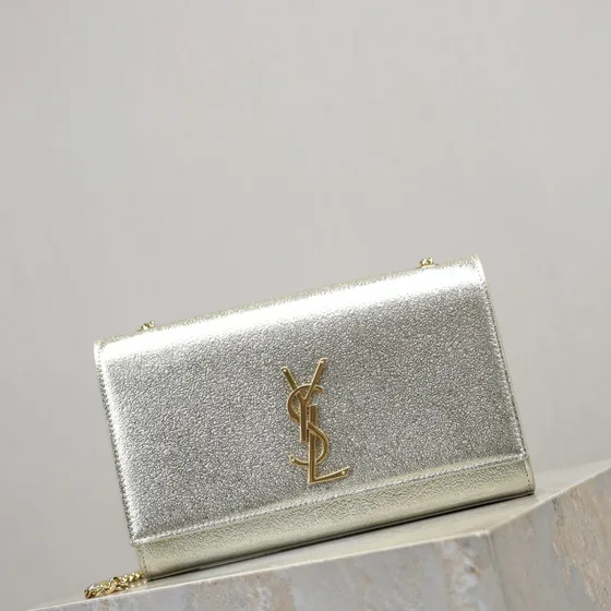 YSL Cassandre Chain Wallet Gold Woc