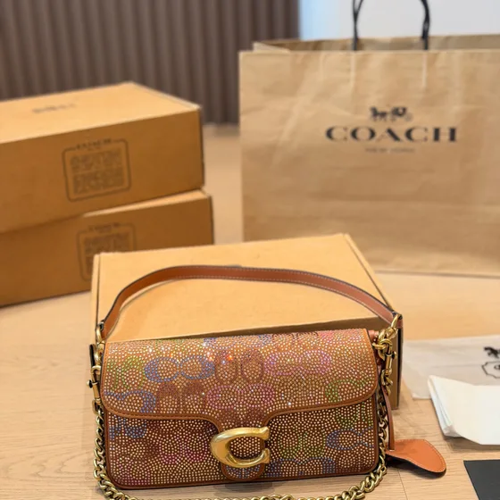 Coach Tabby Schultertasche 20 In Crystal Braun/Rainbow Crossbody/Schultertasche