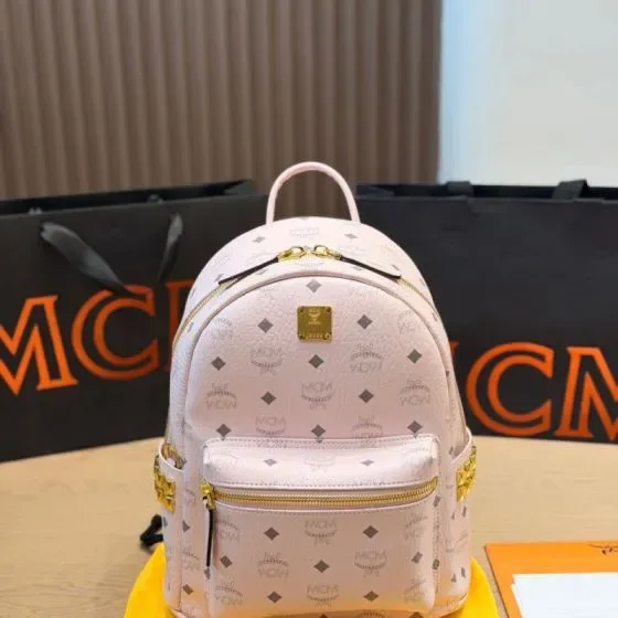MCM Stark Backpack Light Pink Backpack