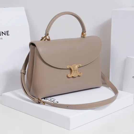 Celine Triomphe Beige Top Handle