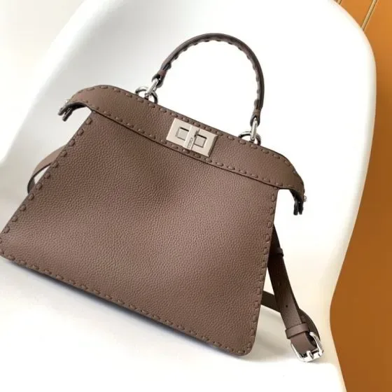 Fendi Peekaboo Iseeu Small Elephant Grey Top Handle