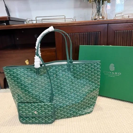 Goyard Saint Louis Pm Green Tote Bag