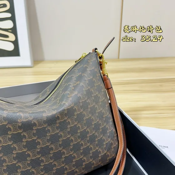 Celine Triomphe Lærred Hobo Brun 35cm*24cm Hobo