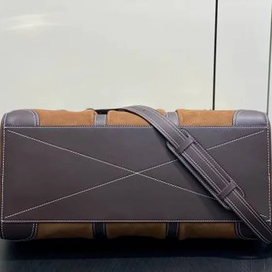 Louis Vuitton Keepall Bandouli re 50 Beige Monogram suede and brown 50cm travel