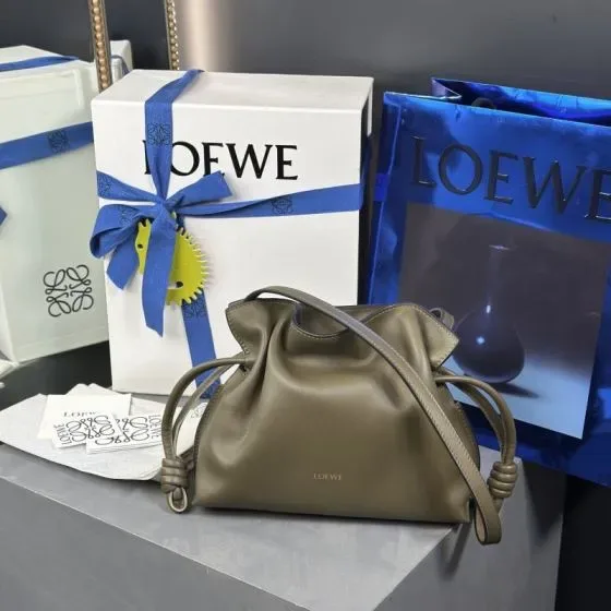 Loewe Flamenco Clutch Dark Khaki Clutch