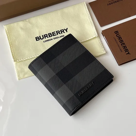 Burberry Check Bifold Tegnebog Charcoal/Sort Tegnebog