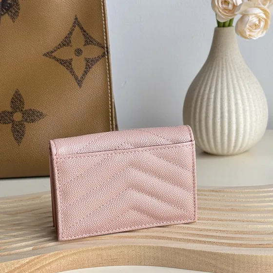 YSL Cassandre Matelassé Compact Cüzdan Pembe Cüzdan