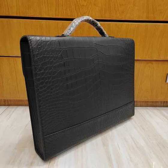 Hermes Evrak çantası Siyah Crocodile-embossed 37x29x6cm business