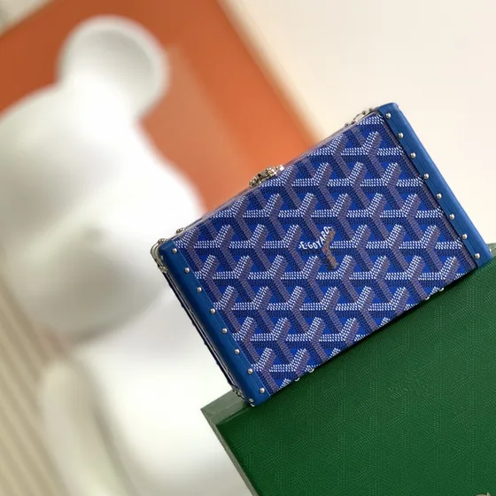 Goyard Minaudière Trunk Bag Синий Клатч