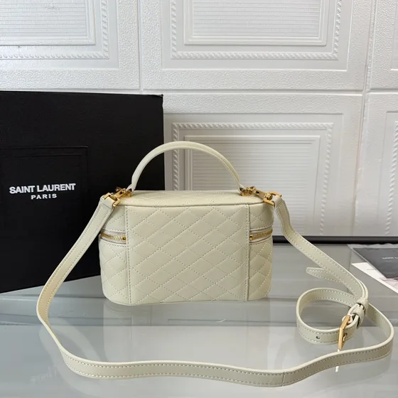 YSL Gaby Vanity Bag Krim Putih Top Handle