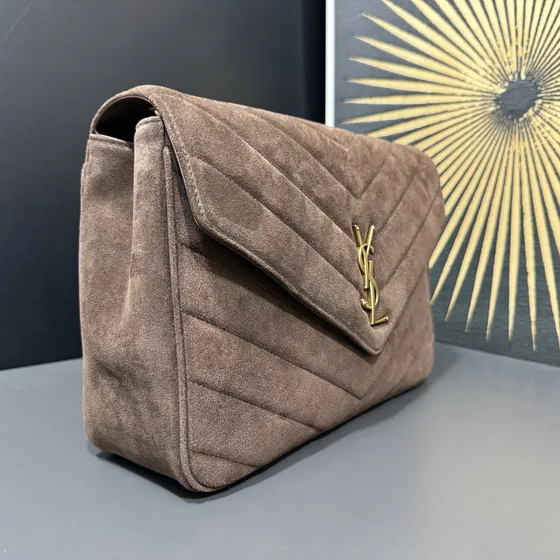 YSL Cassandre Envelope Chain Bag Brown Crossbody