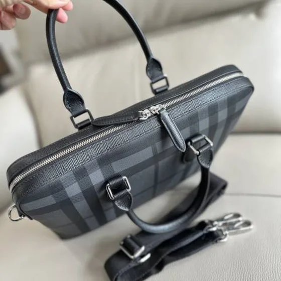 Burberry Evrak çantası Smoked check Gri Siyah 37 x 5 x 27cm business
