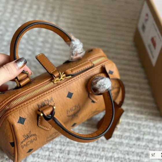 MCM Ella Boston Mini Cognac Asa superior