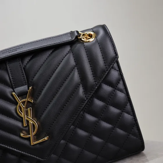 YSL Envelope Quilted Pelle Borsa a spalla Nero Borsa a spalla