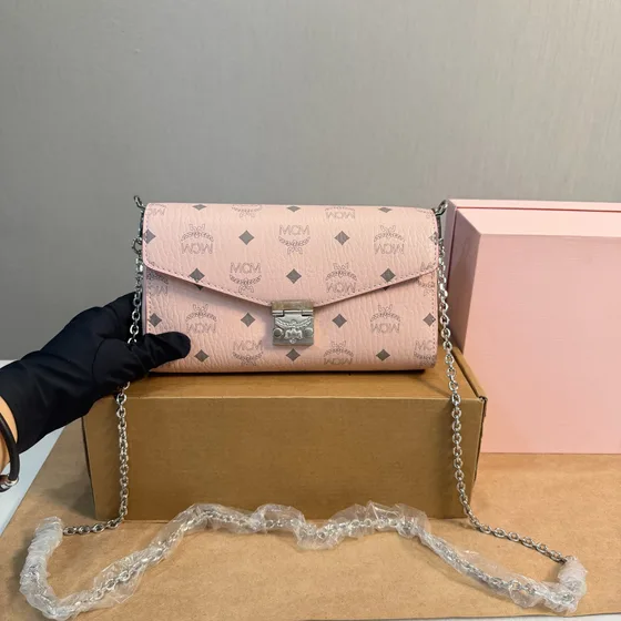 MCM Millie Crossbody Wallet On Chain Hitam Woc