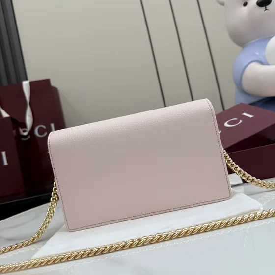 Gucci Gg Marmont Chain Portafoglio Light Rosa Woc