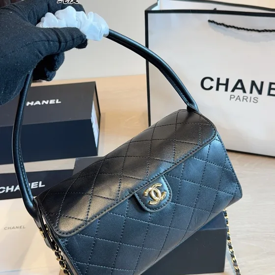 Chanel Vanity Box Bag Negro Asa superior