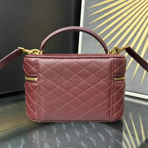 YSL Gaby Mini Vanity Bag Merah marun Crossbody
