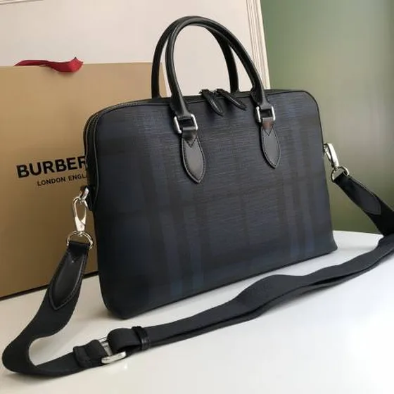 Burberry Briefcase Smoked check dark navy black 37 x 5 x 27cm business