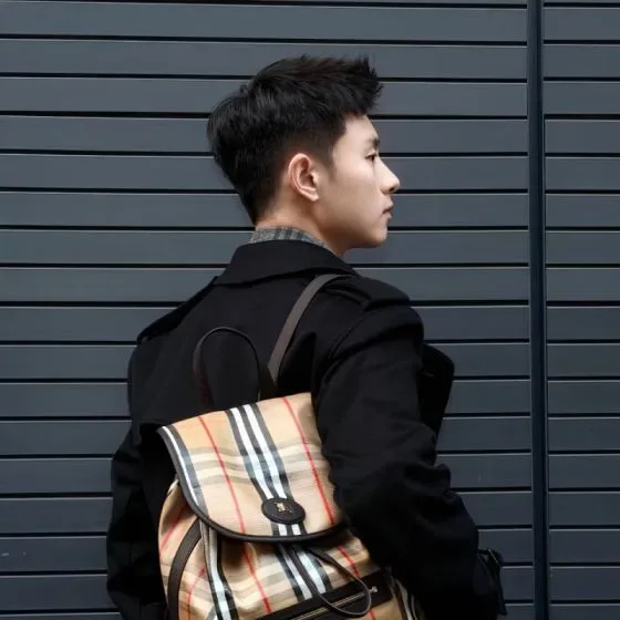 Burberry Vintage Check Backpack Beige Backpack