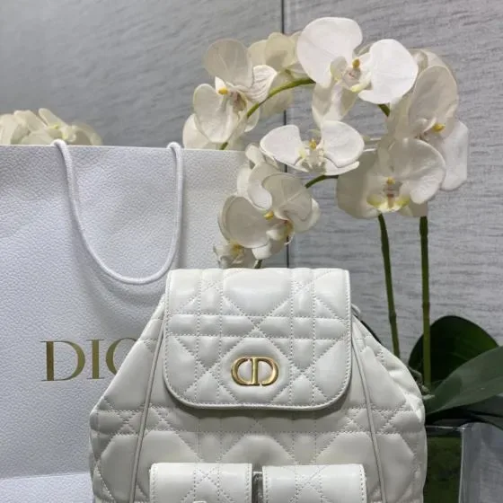 Dior Dior Caro Backpack White Backpack
